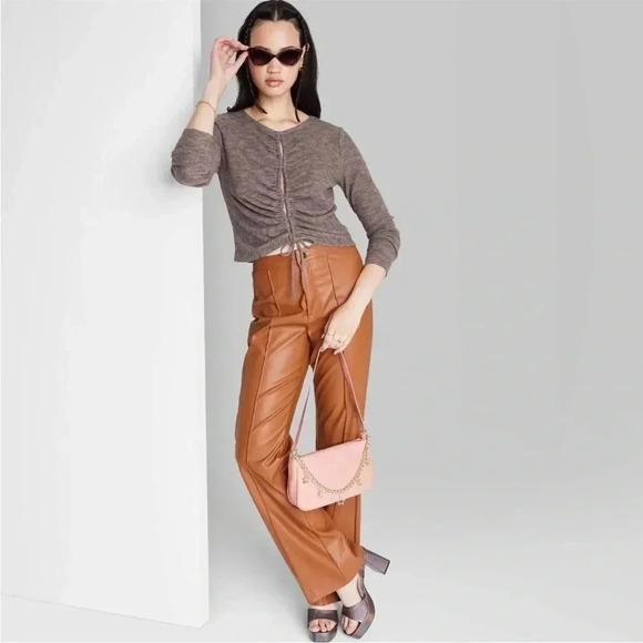 Wild  Fable Lace-Up Knit Top - Picture 2 of 7